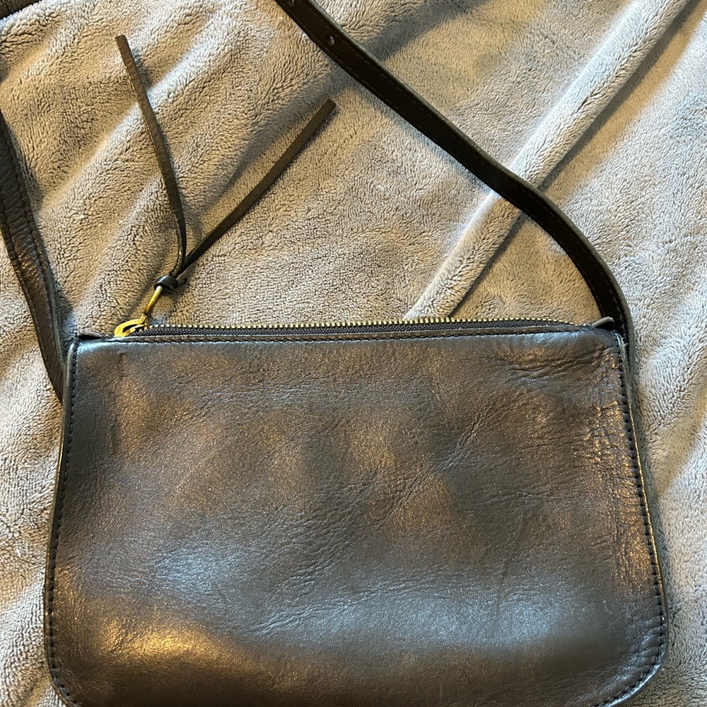 Madewell black Leather Crossbody Bag